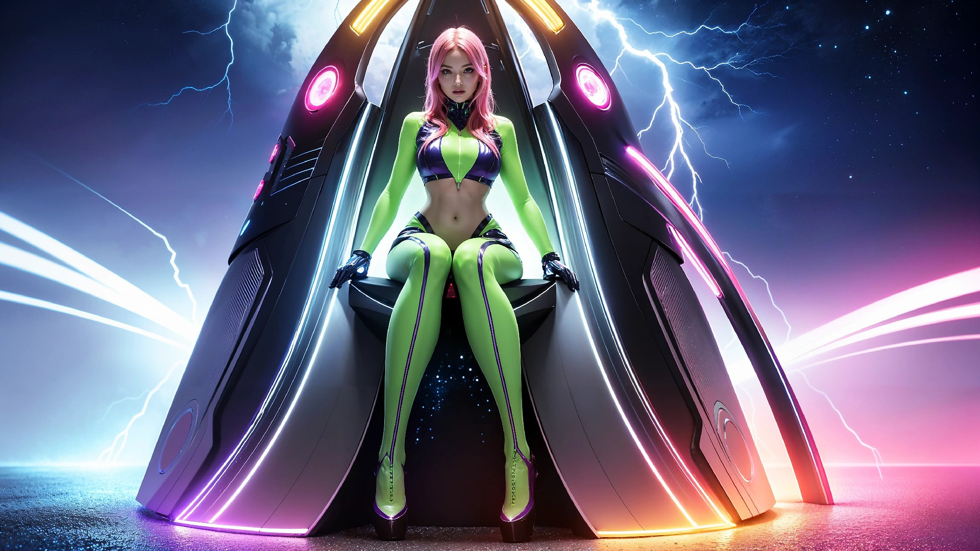 Charming Girl in an Alien Thunderstorm World