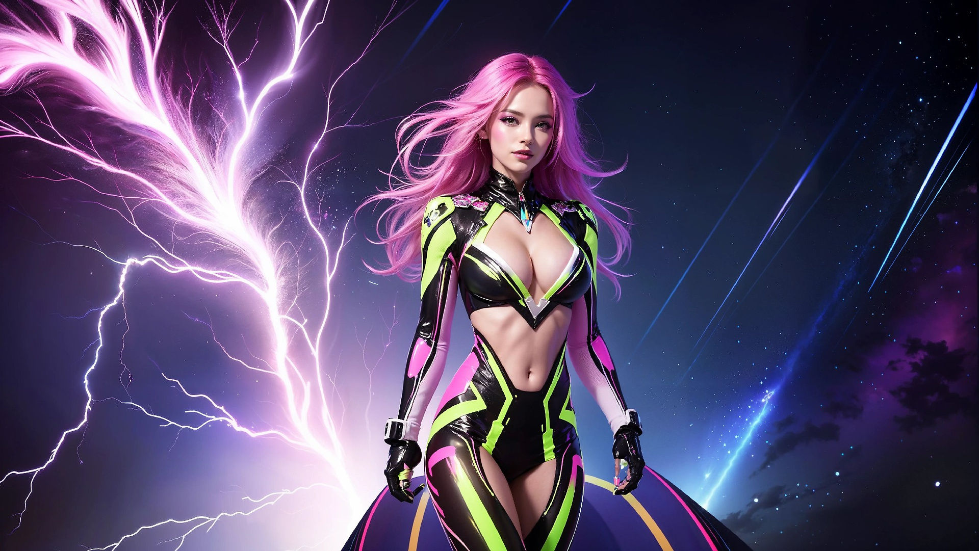 Charming Girl in an Alien Thunderstorm World