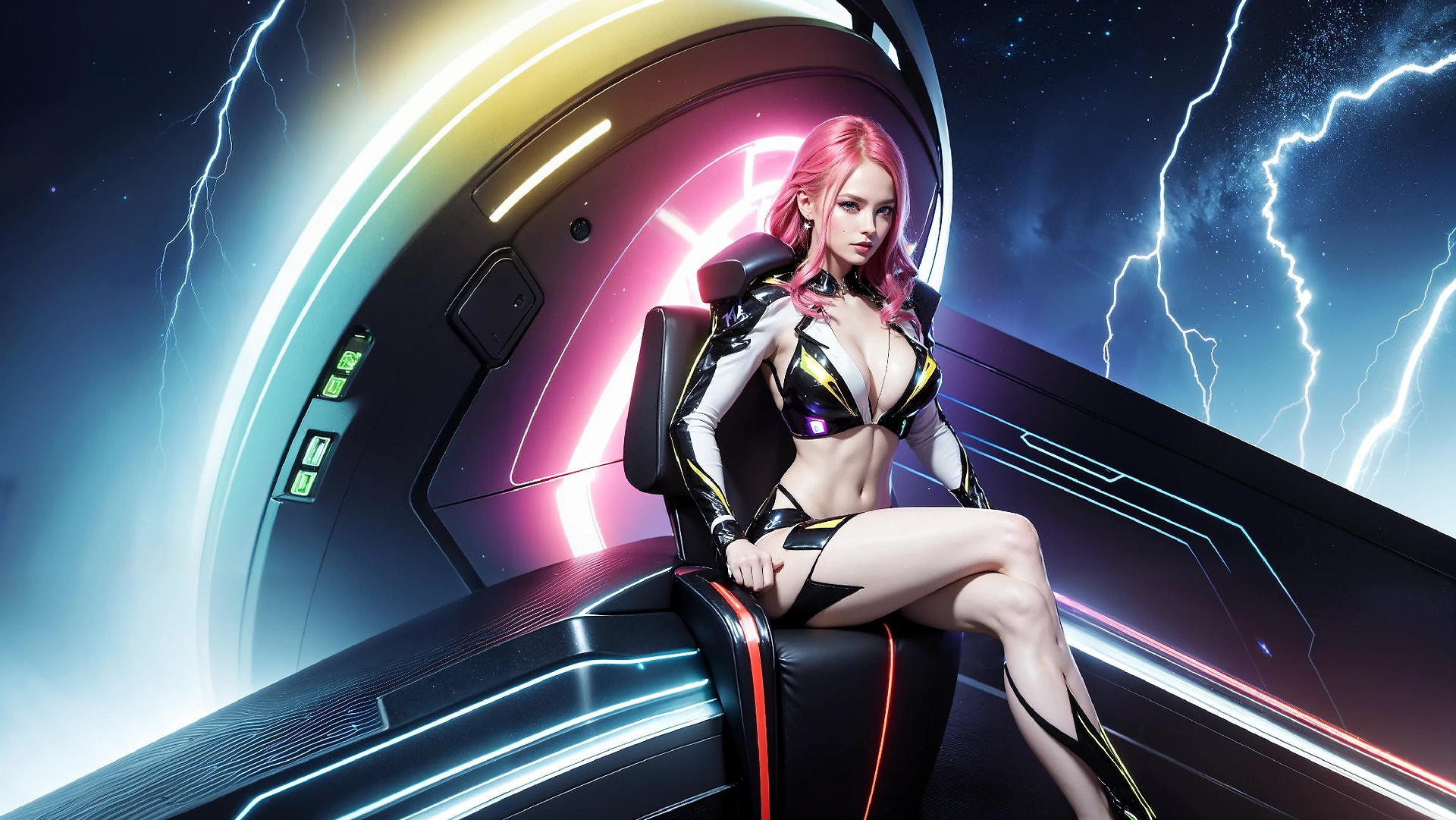 Charming Girl in an Alien Thunderstorm World