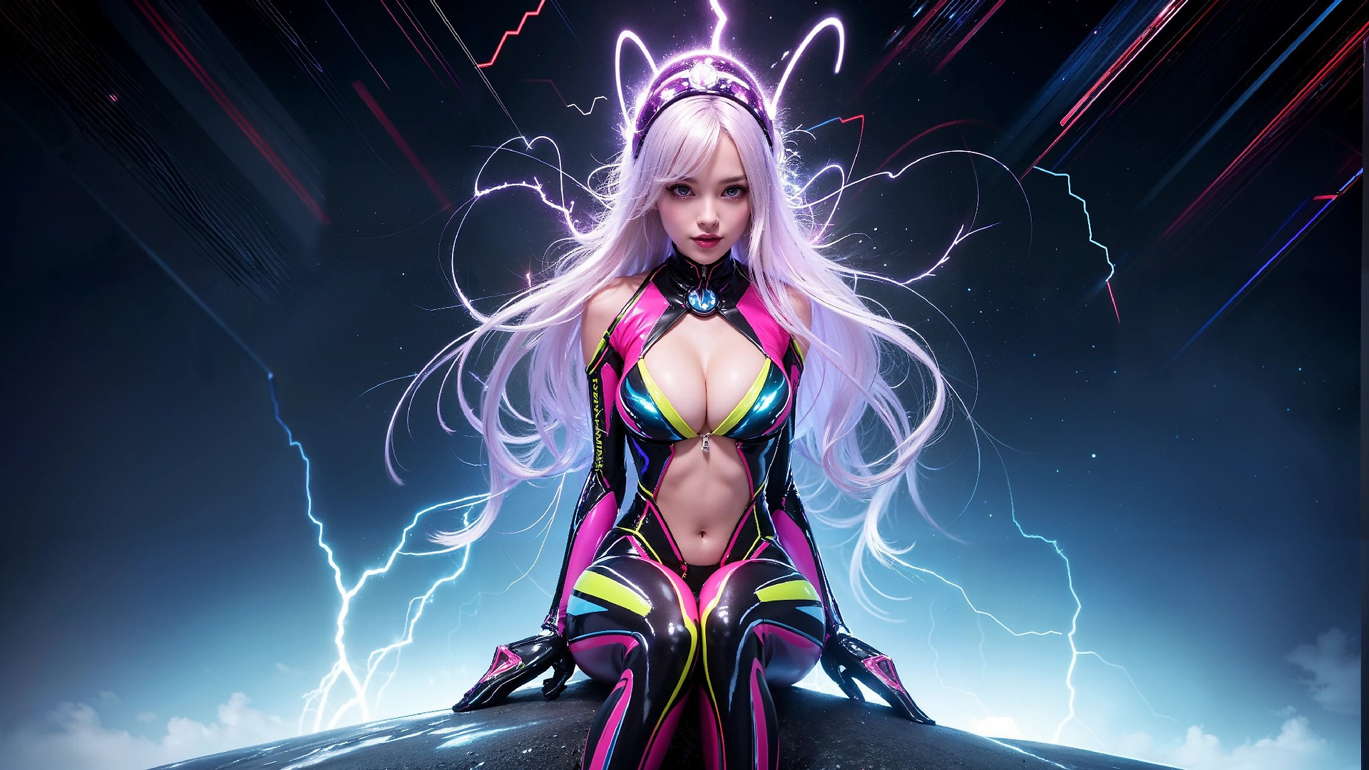 Charming Girl in an Alien Thunderstorm World