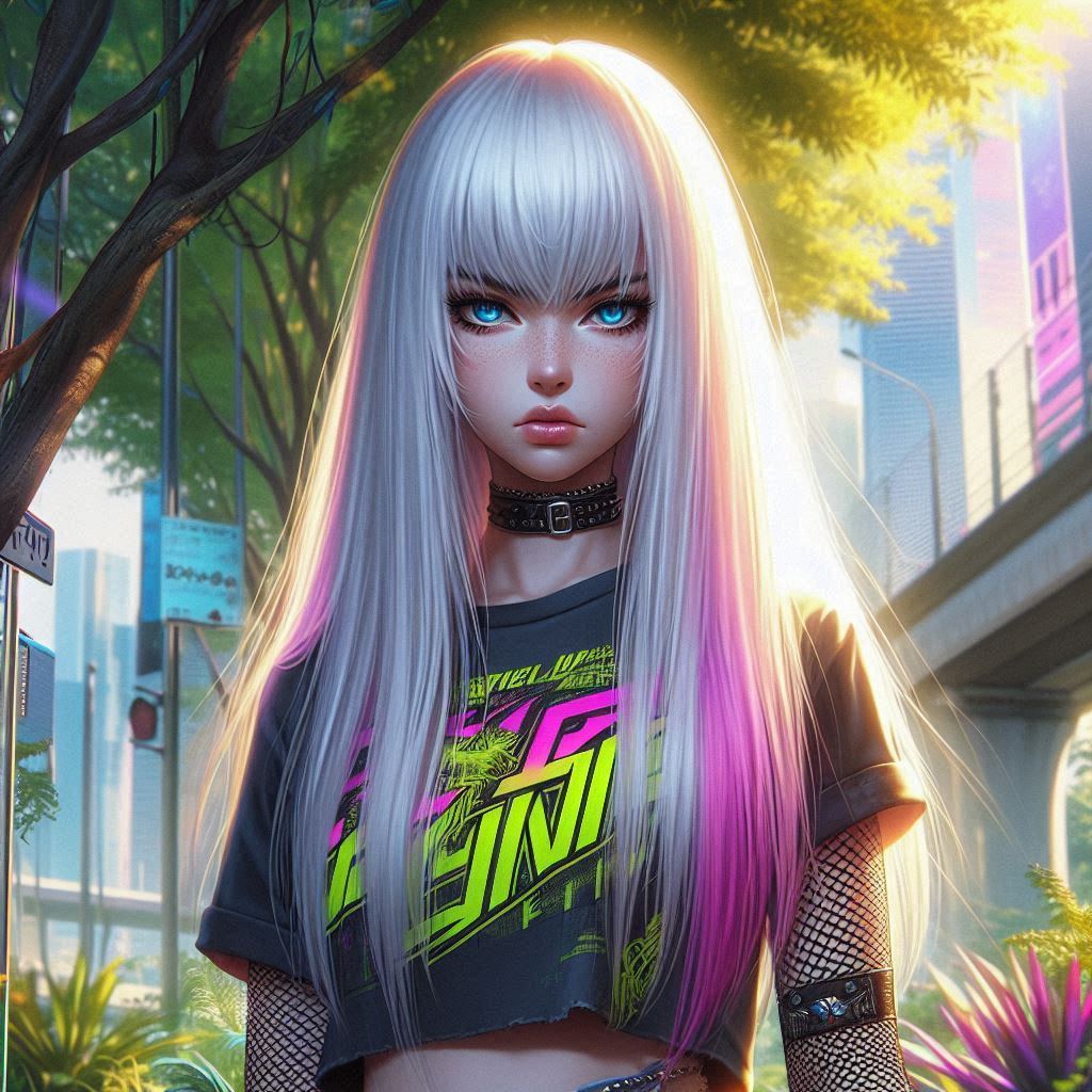 Punk Girl in the Jungle of the Future
