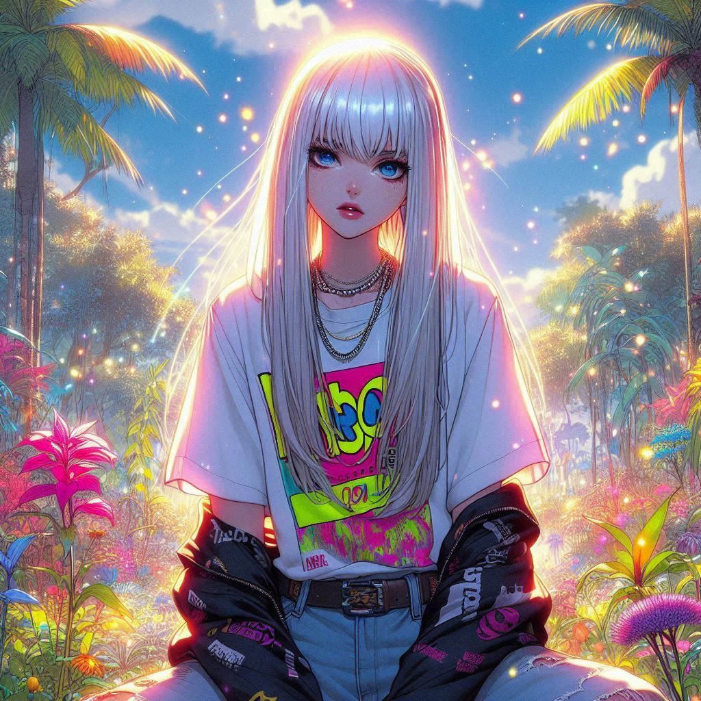 未來叢林中的龐克少女