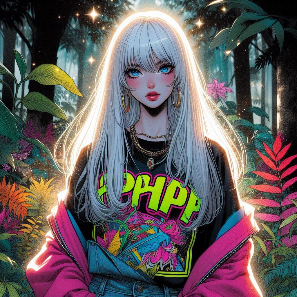Punk Girl in the Jungle of the Future