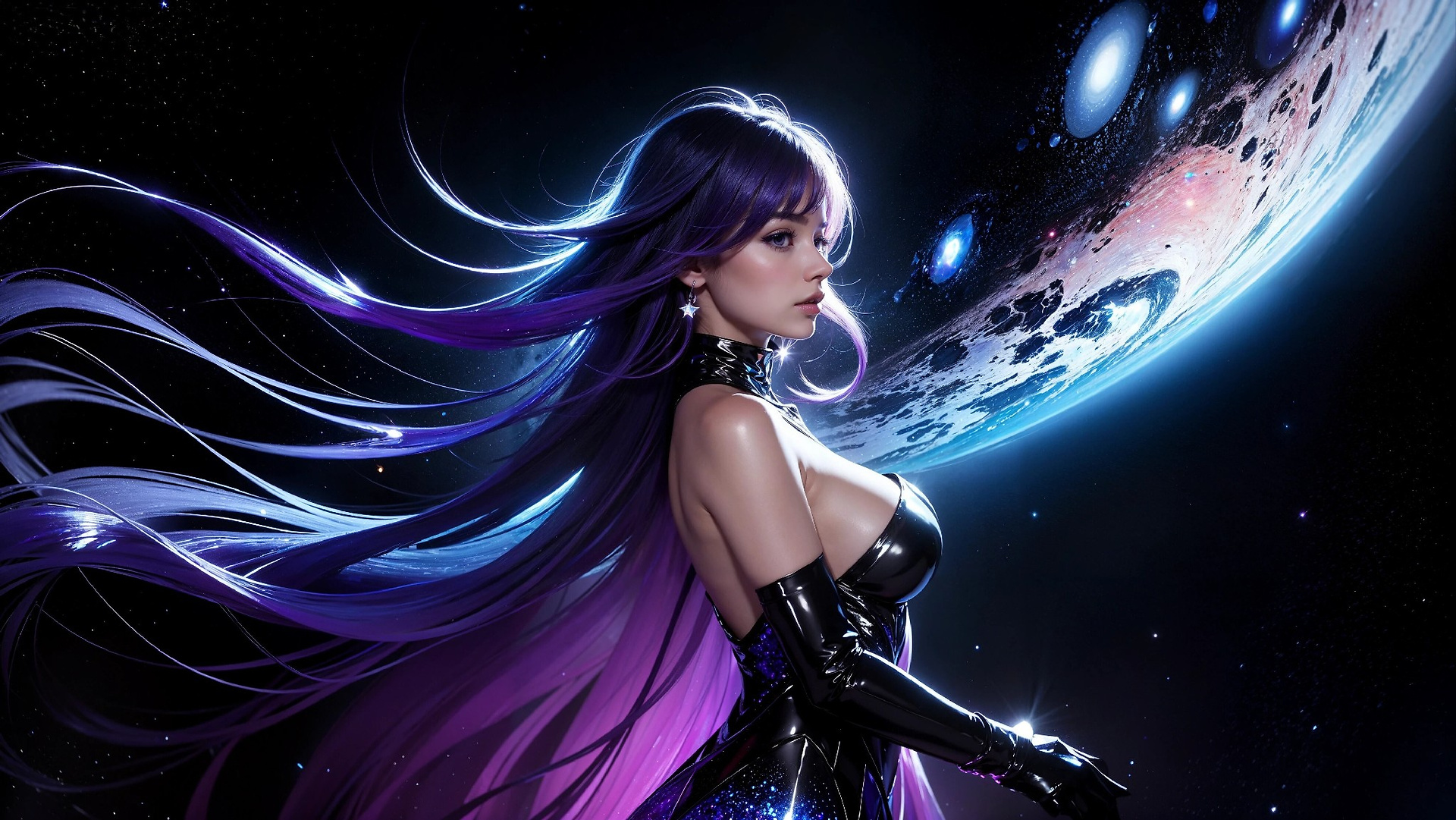 Vibrant Cosmic Princess Fashion