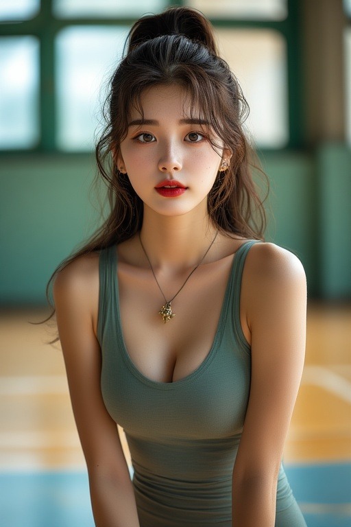 Girl in gymnasium