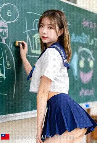 Adult High School Student # 7 Wiping a Blackboard Why Panties, Bare Farts