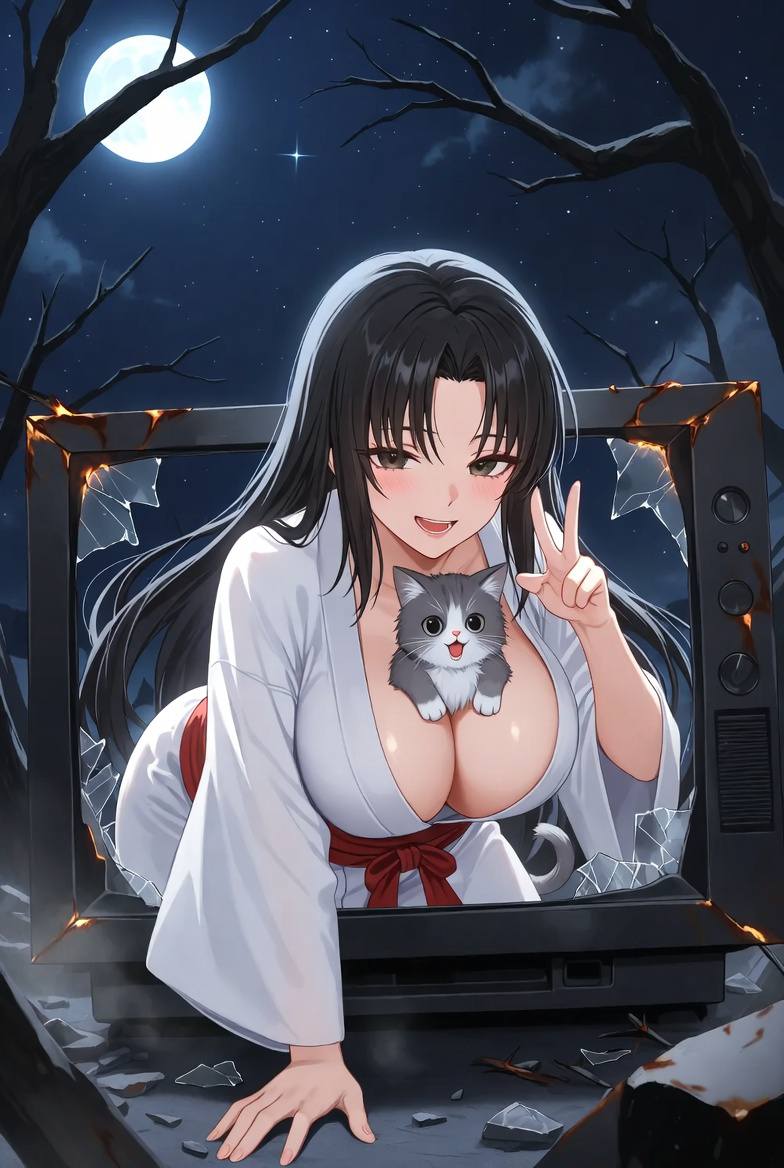 Sadako and the Cute Cat