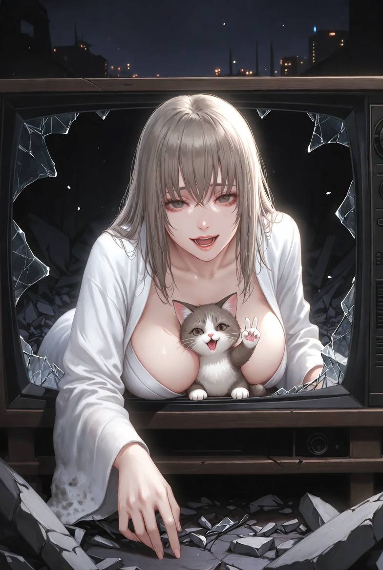Sadako and the Cute Cat