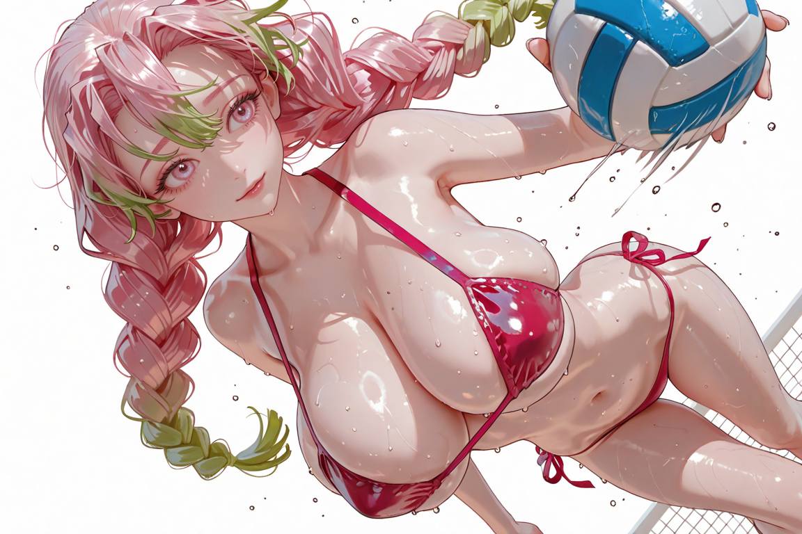Beauty playing volleyball