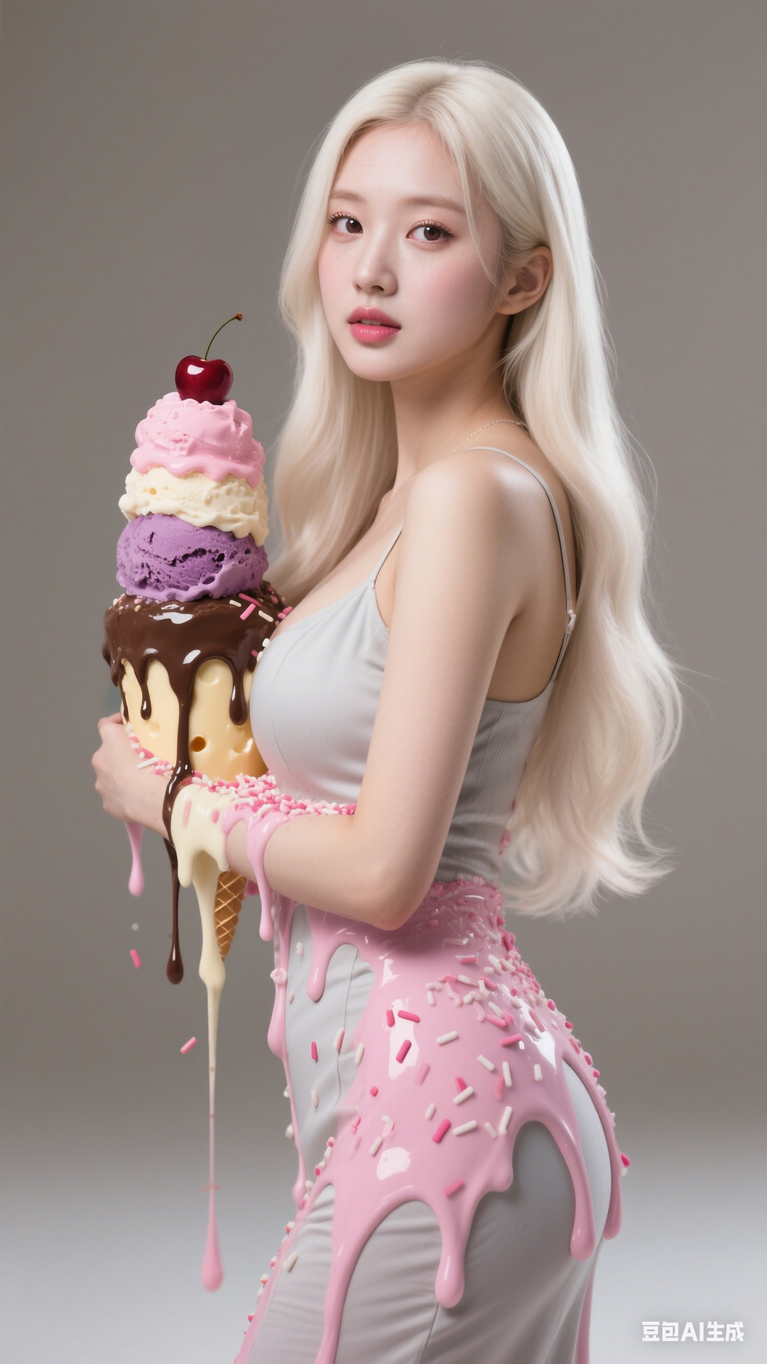 Cream Ice Cream Girl