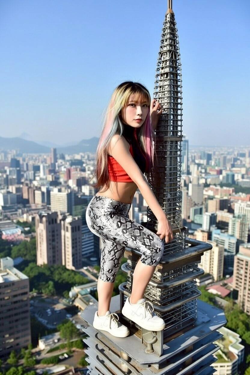 Sister Climbing Building – Koleksi Gambar AI