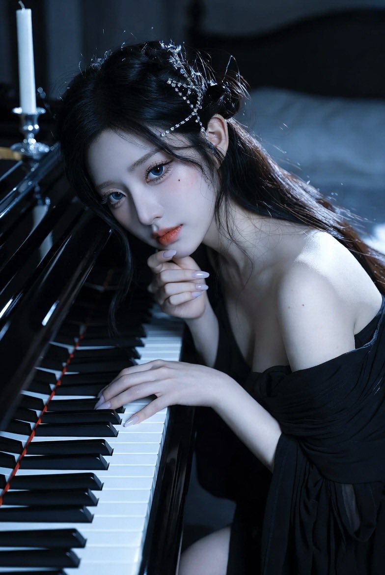Sister practicing the piano