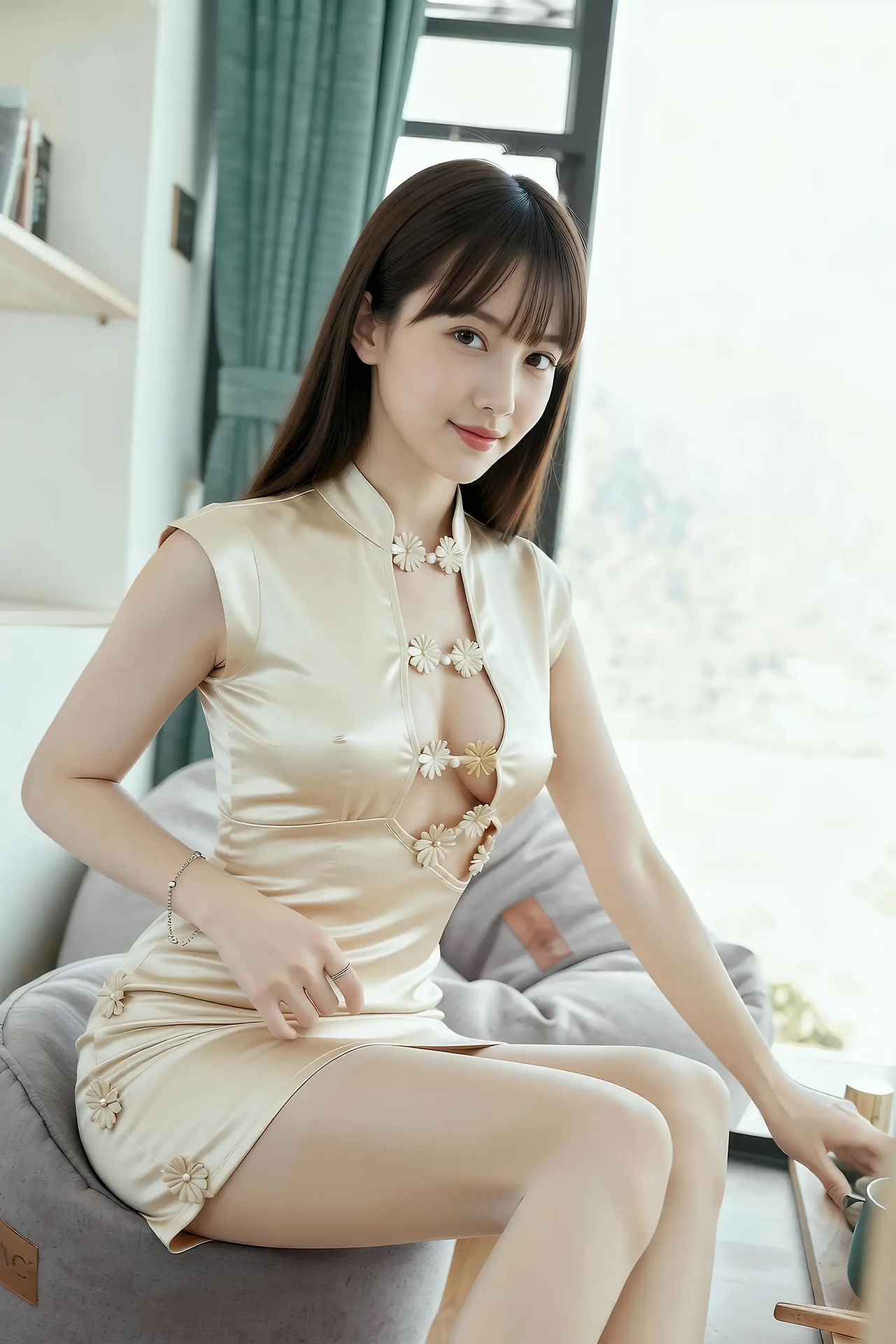 Wan 'er - Gold Modified Cheongsam