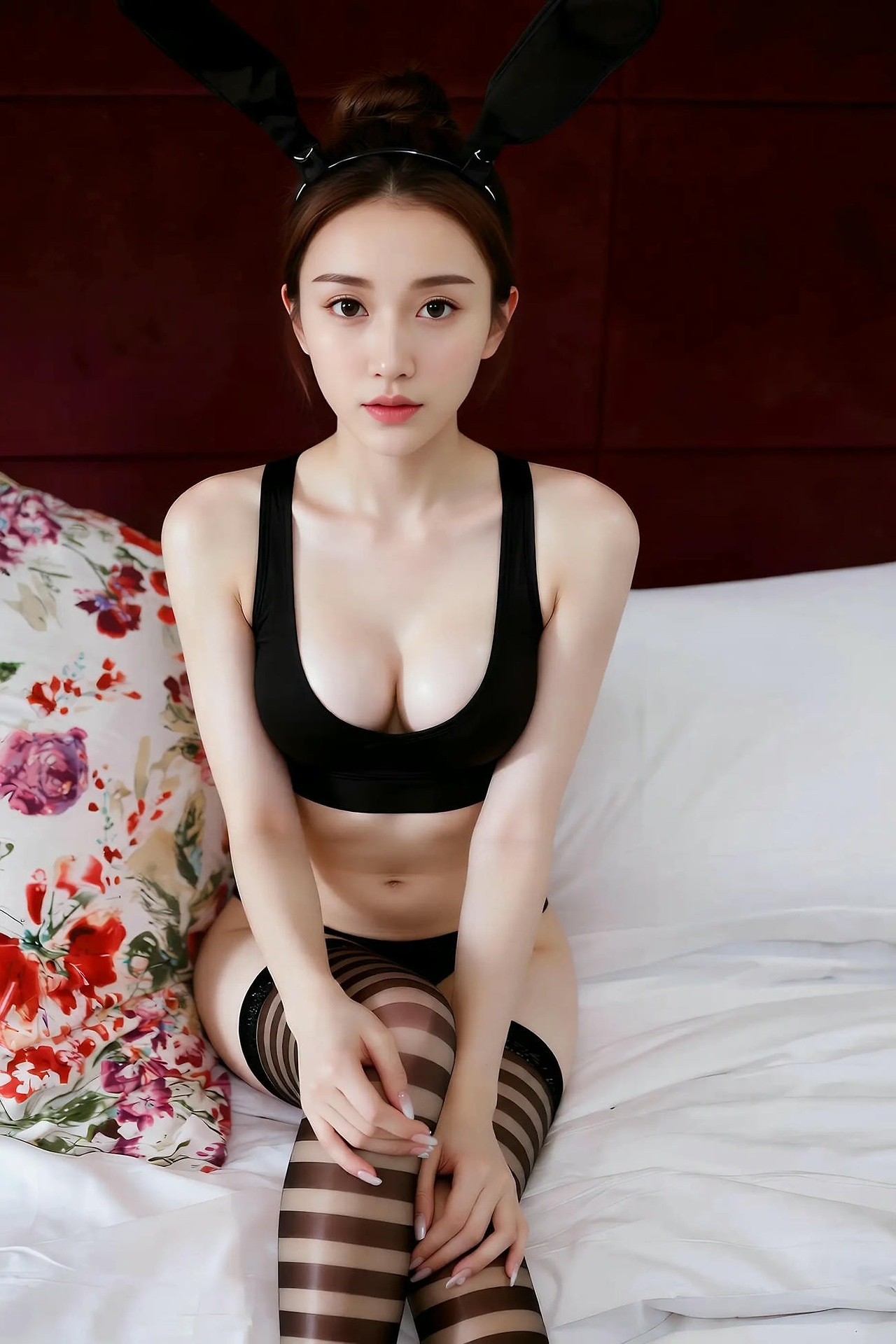 Mingzi - Striped Mesh Socks