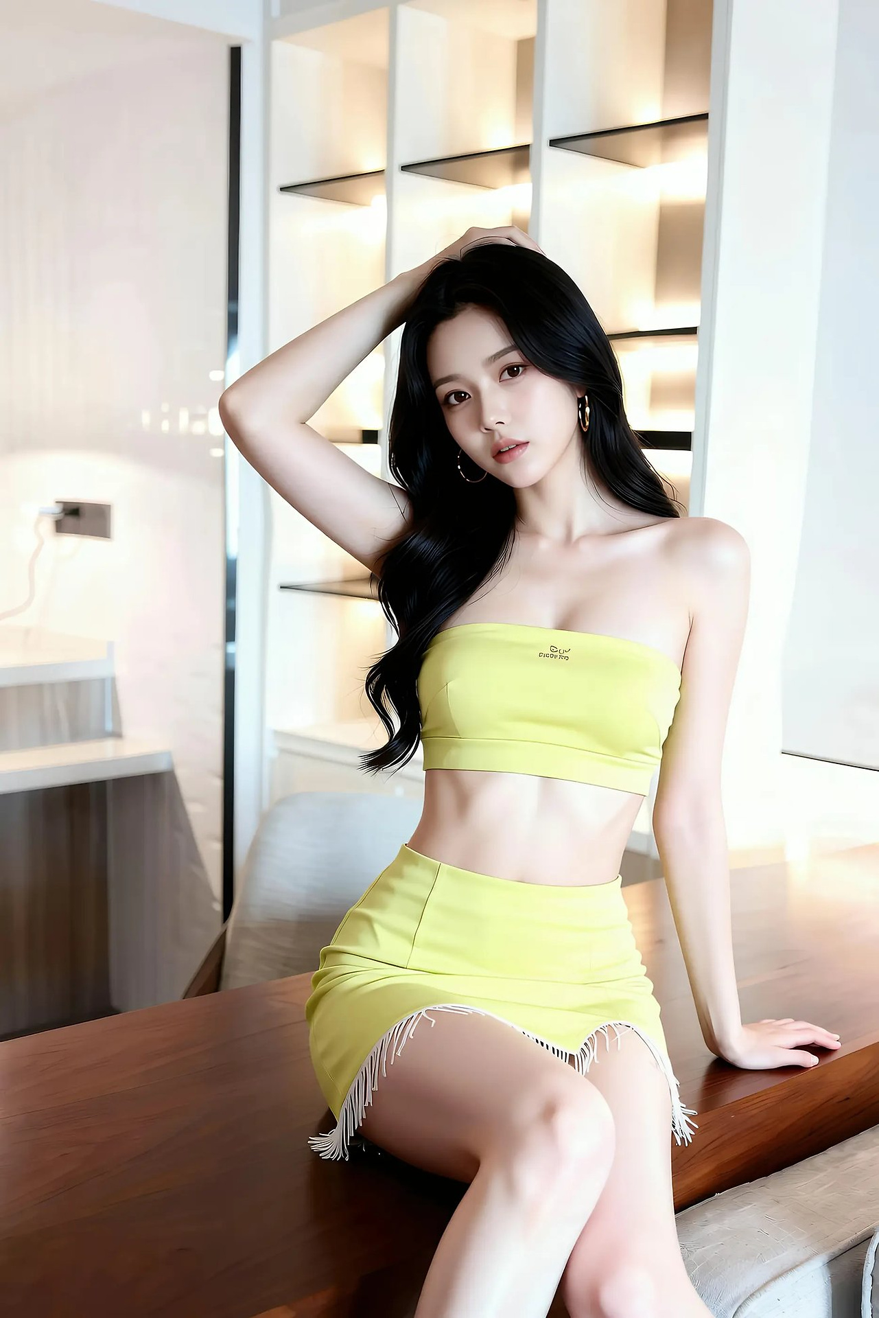 Leyao - Bright Yellow Waistband Girl