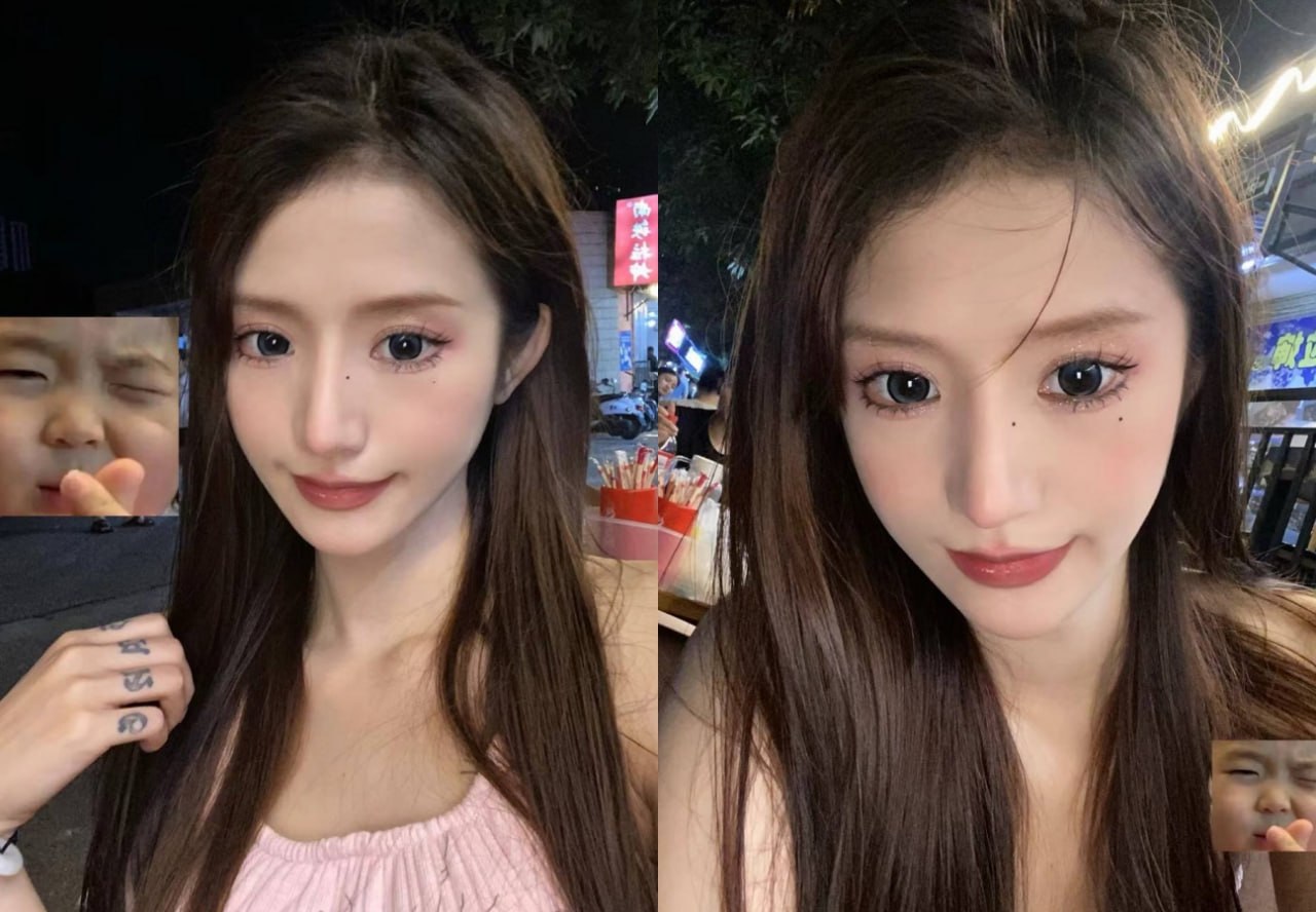 High-Value Big-Eyed Beauty Showing Face Sex Smack Selfie, Poor Goddess Rich